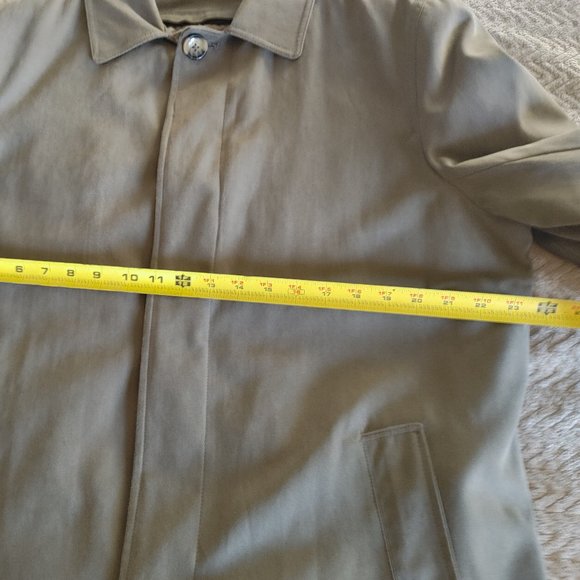 Men's London Fog Trench Coat - Size 40S - Color Dark Green - Picture 11 of 16